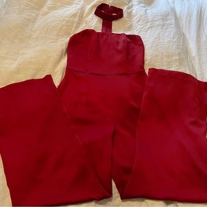 Wide leg one piece with choker collar